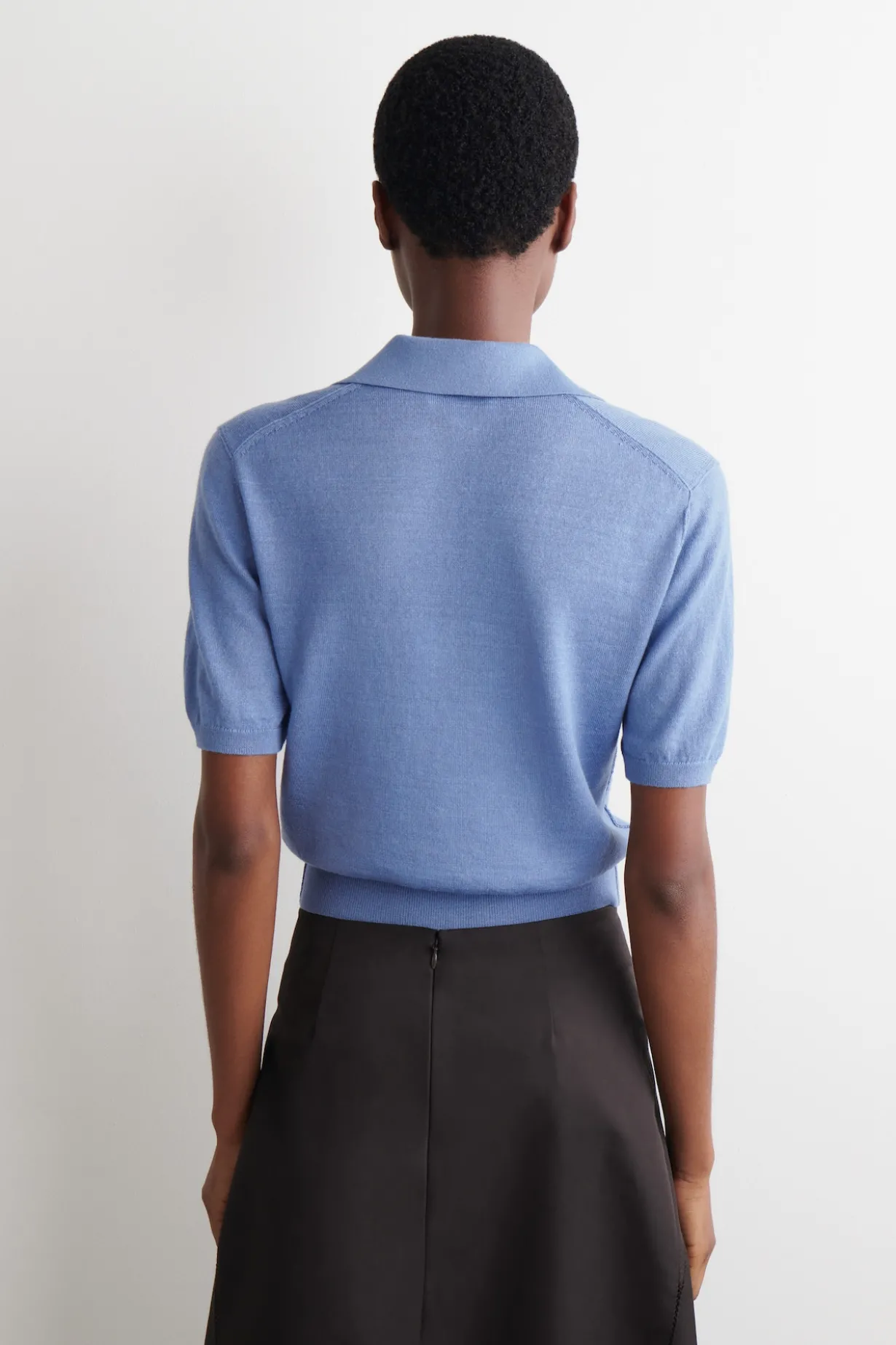 KNITTED LINEN-MERINO POLO SHIRT