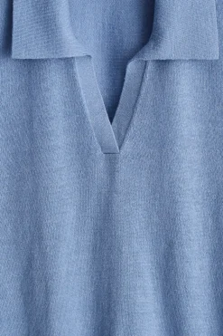 KNITTED LINEN-MERINO POLO SHIRT