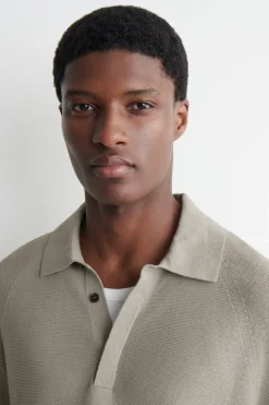 KNITTED LINEN-SILK POLO SHIRT