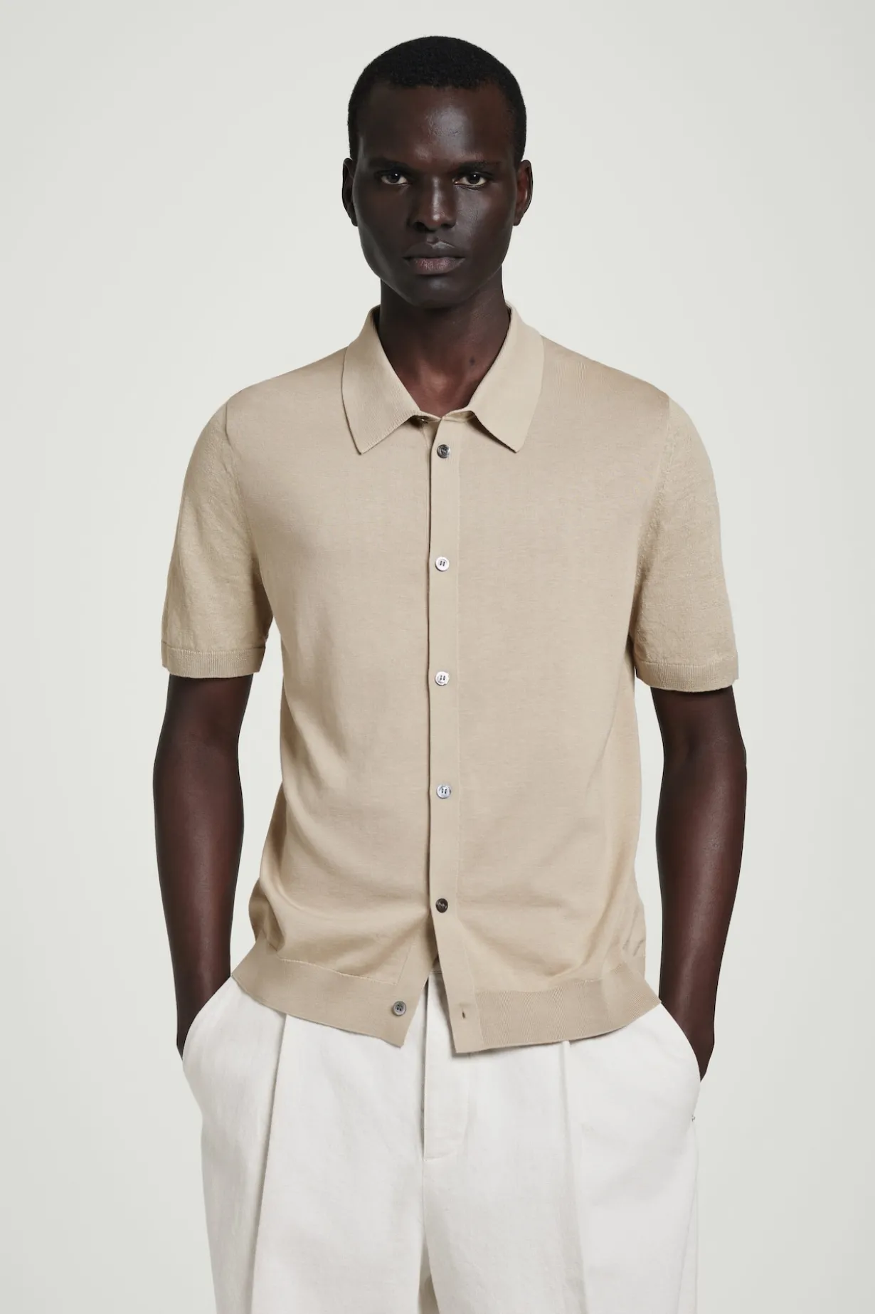 KNITTED LINEN-SILK SHIRT