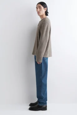 KNITTED MERINO-YAK HENLEY TOP