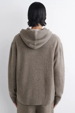 KNITTED MERINO-YAK ZIP-UP HOODIE