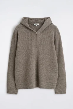 KNITTED MERINO-YAK ZIP-UP HOODIE