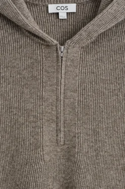 KNITTED MERINO-YAK ZIP-UP HOODIE