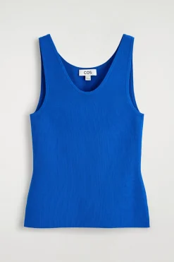 KNITTED SCOOP-NECK TANK TOP