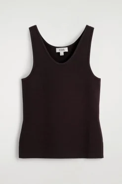 KNITTED SCOOP-NECK TANK TOP