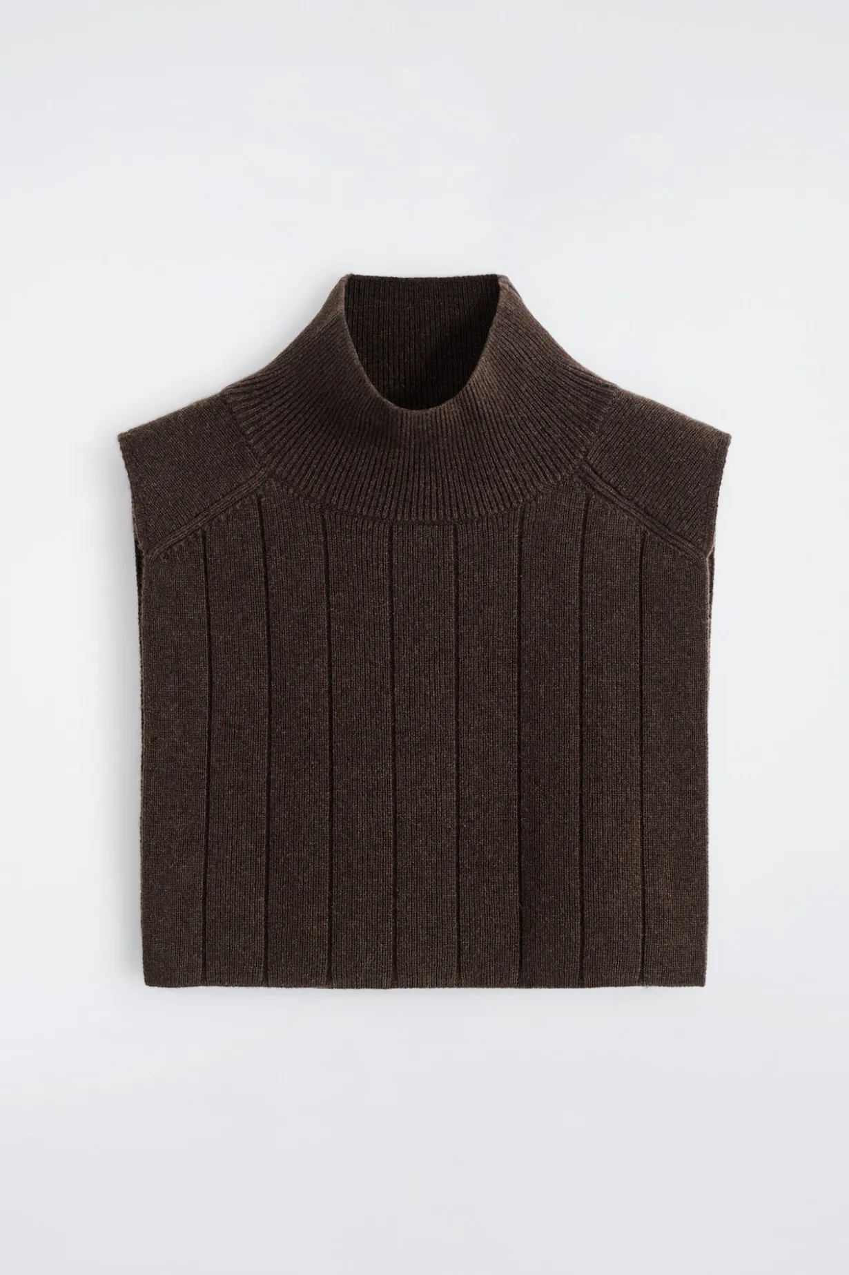 KNITTED WOOL-YAK MOCK-NECK VEST