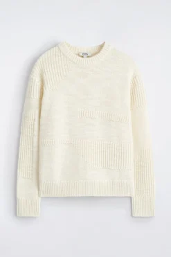 LADDER-STITCH WOOL SWEATER