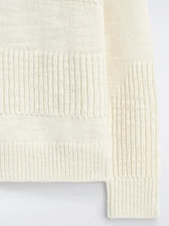 LADDER-STITCH WOOL SWEATER
