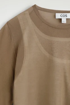 LAYERED KNIT LONG-SLEVED TOP