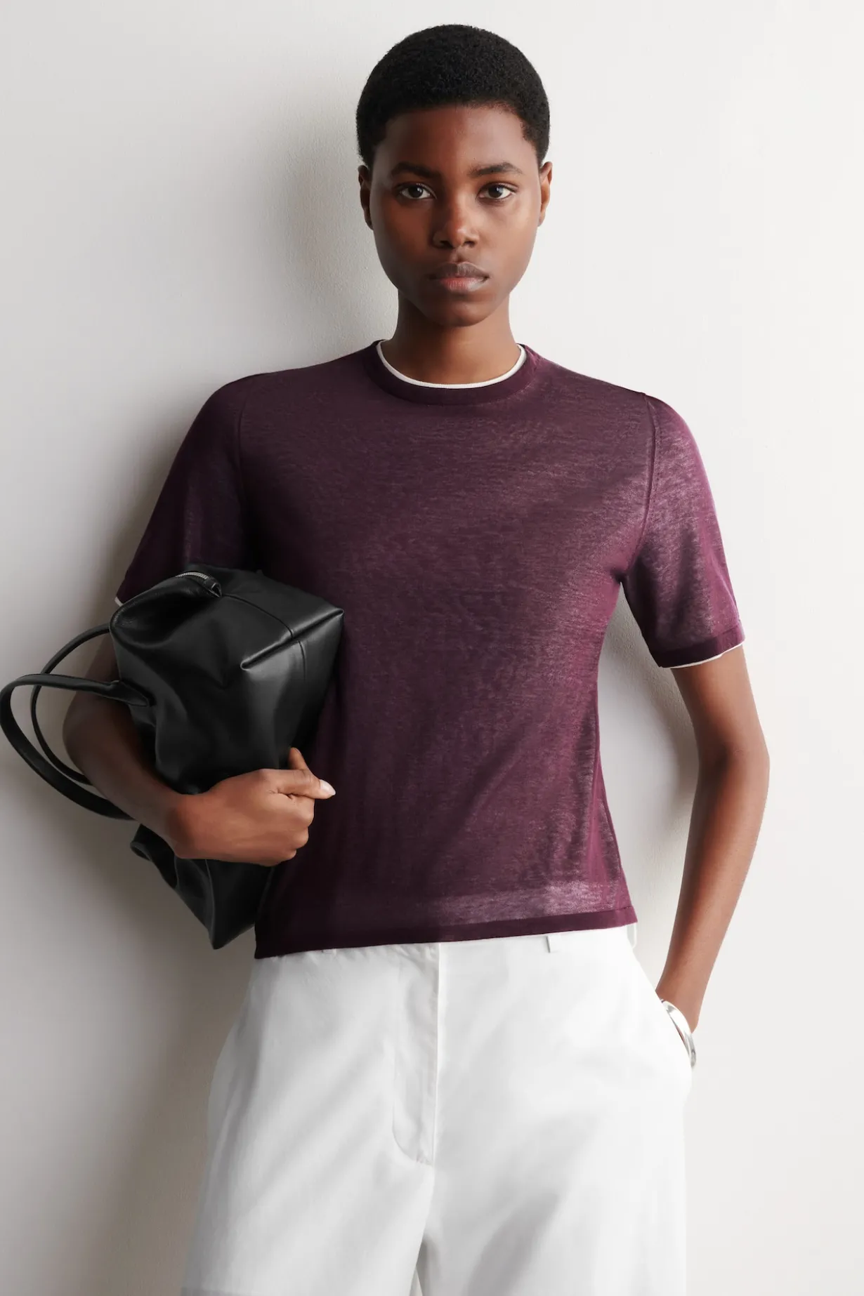 LAYERED KNITTED T-SHIRT