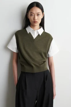 LAYERED MERINO WOOL SWEATER tank