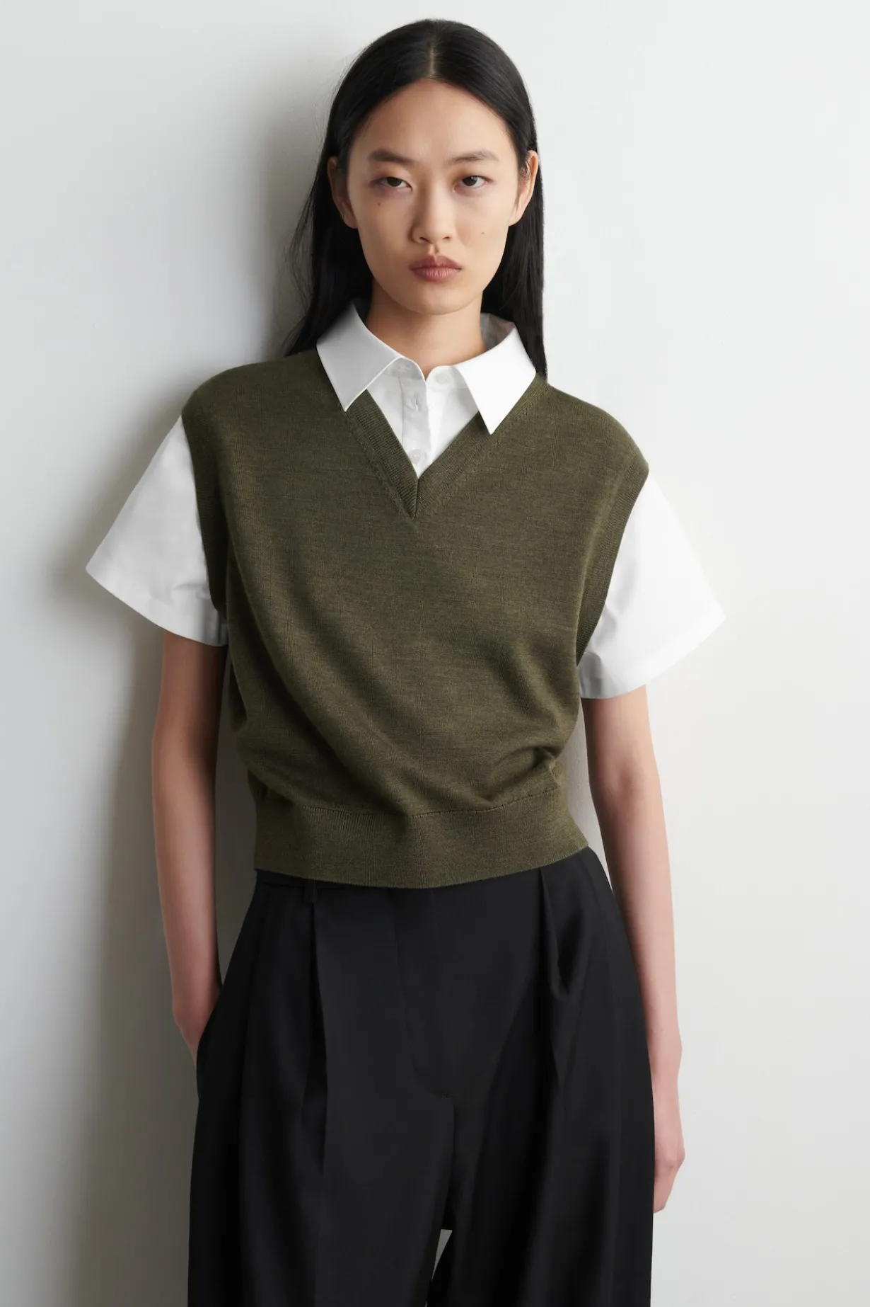 LAYERED MERINO WOOL SWEATER tank