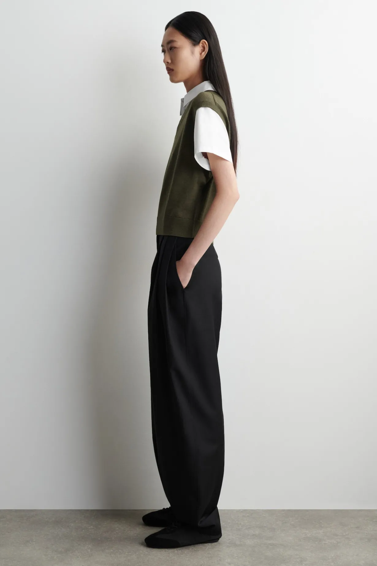 LAYERED MERINO WOOL SWEATER tank