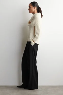 LAYERED SHAWL MERINO-CASHMERE SWEATER
