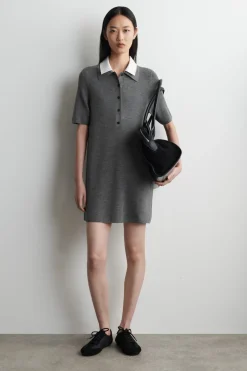 LAYERED-COLLAR MERINO WOOL MINI DRESS