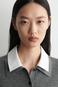 LAYERED-COLLAR MERINO WOOL MINI DRESS