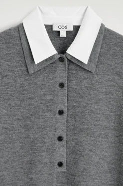 LAYERED-COLLAR MERINO WOOL MINI DRESS