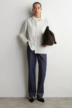 LAYERED-COLLAR PIMA COTTON SHIRT