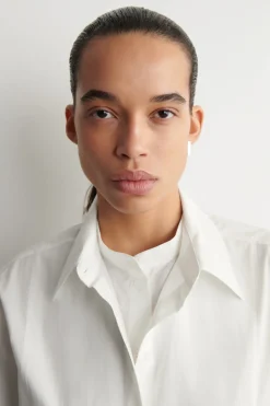 LAYERED-COLLAR PIMA COTTON SHIRT