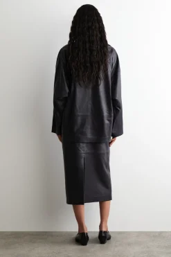 LEATHER PENCIL SKIRT
