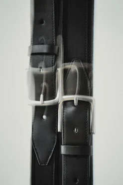 LEATHER-TRIMMED WEBBING BELT
