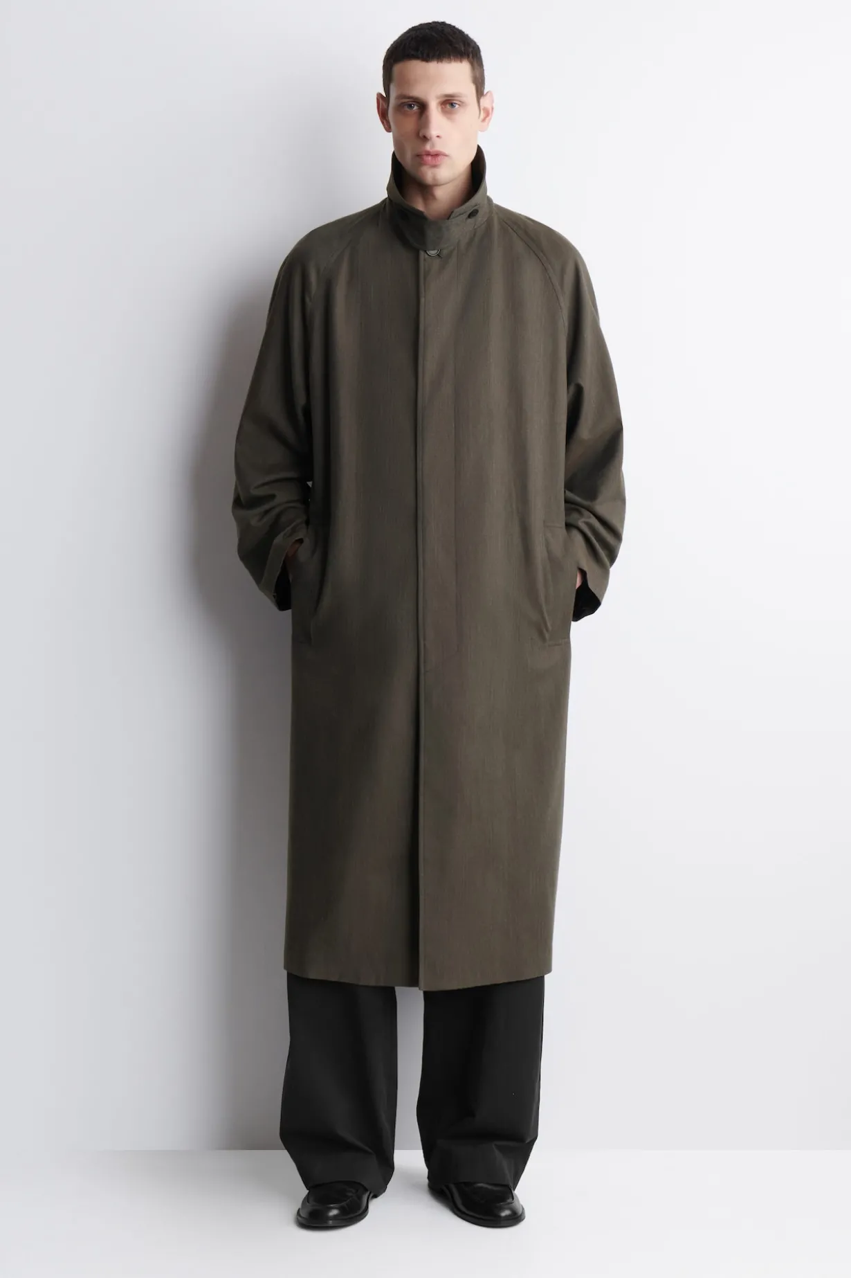 LIGHTWEIGHT COTTON-HERRINGBONE TRENCH COAT