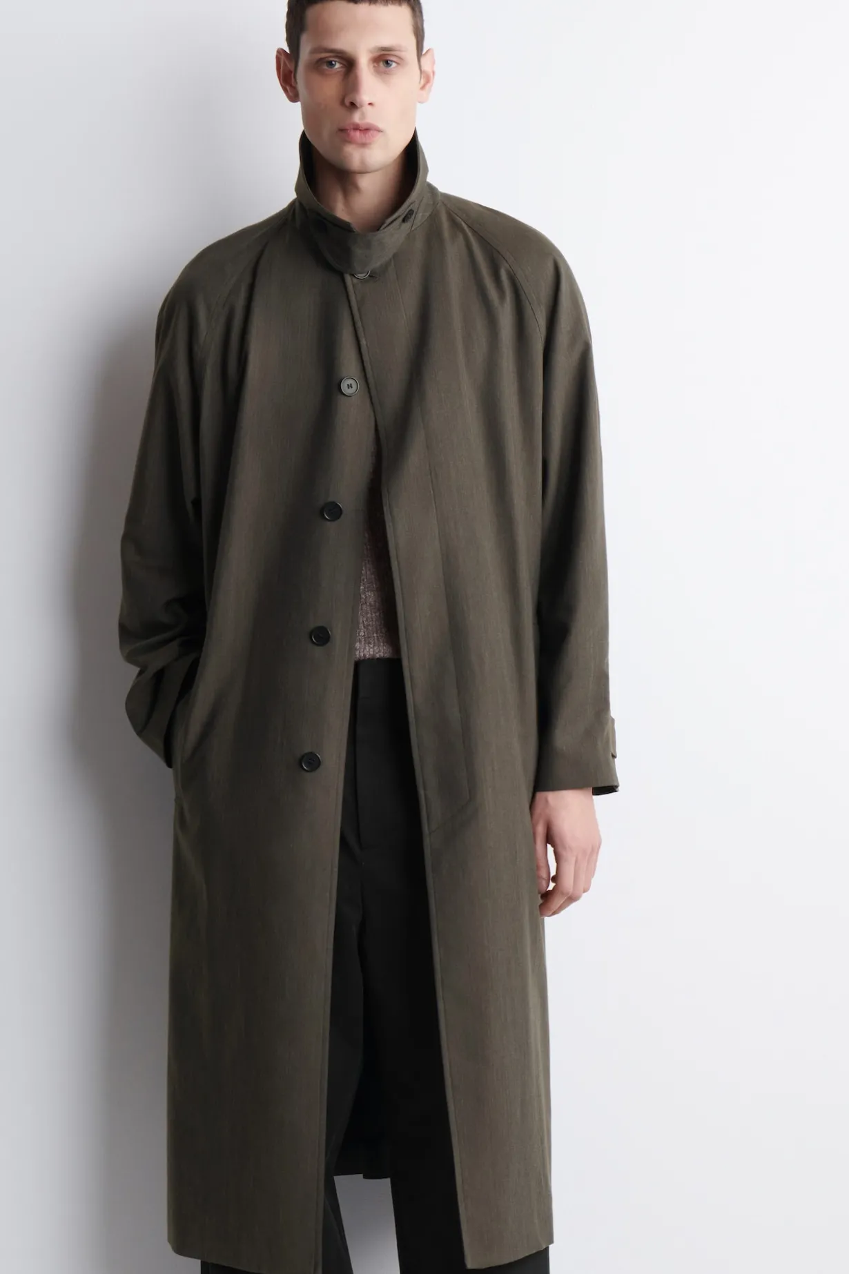 LIGHTWEIGHT COTTON-HERRINGBONE TRENCH COAT