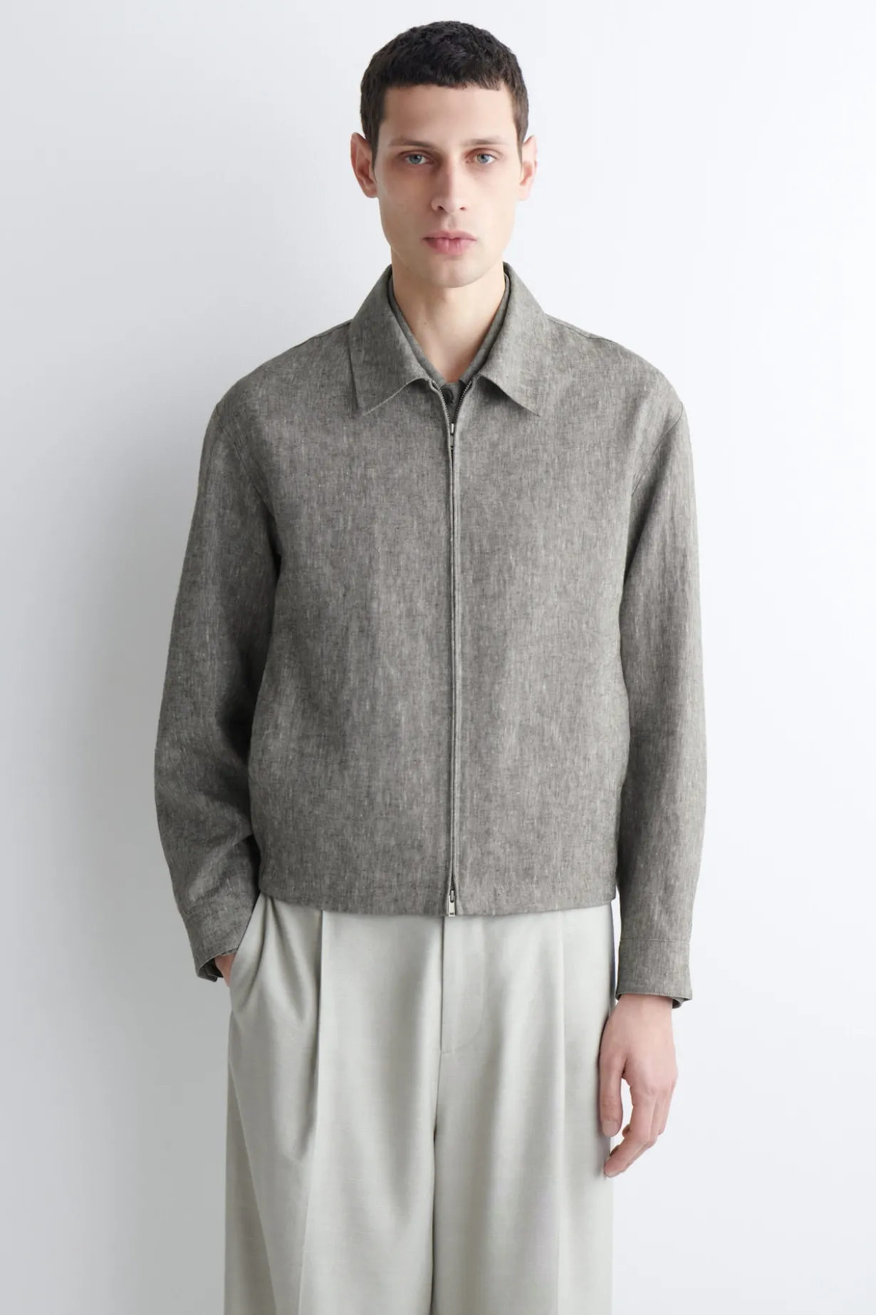 LINEN BLOUSON JACKET