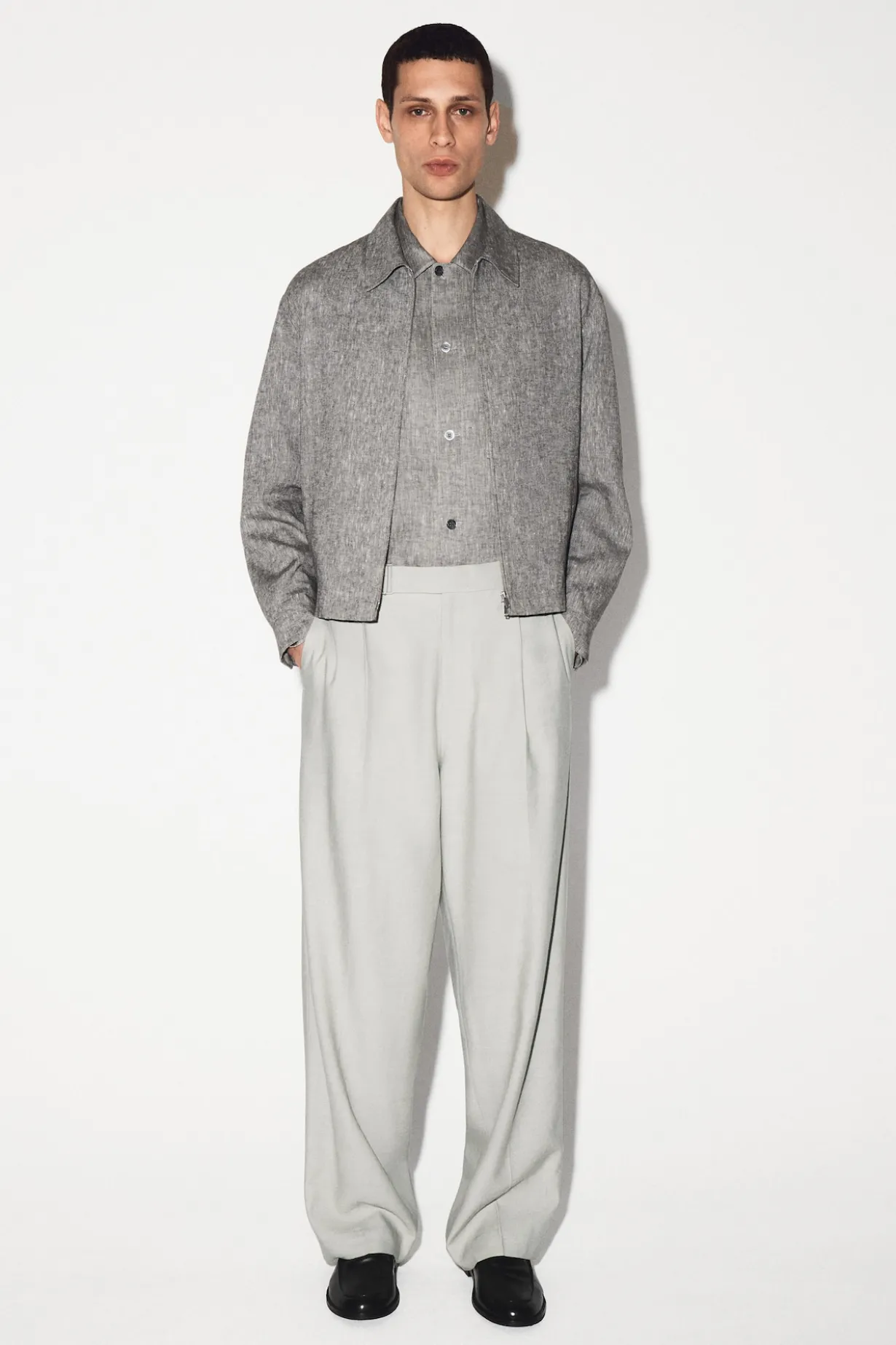 LINEN BLOUSON JACKET