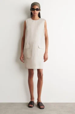 LINEN MINI SHIFT DRESS