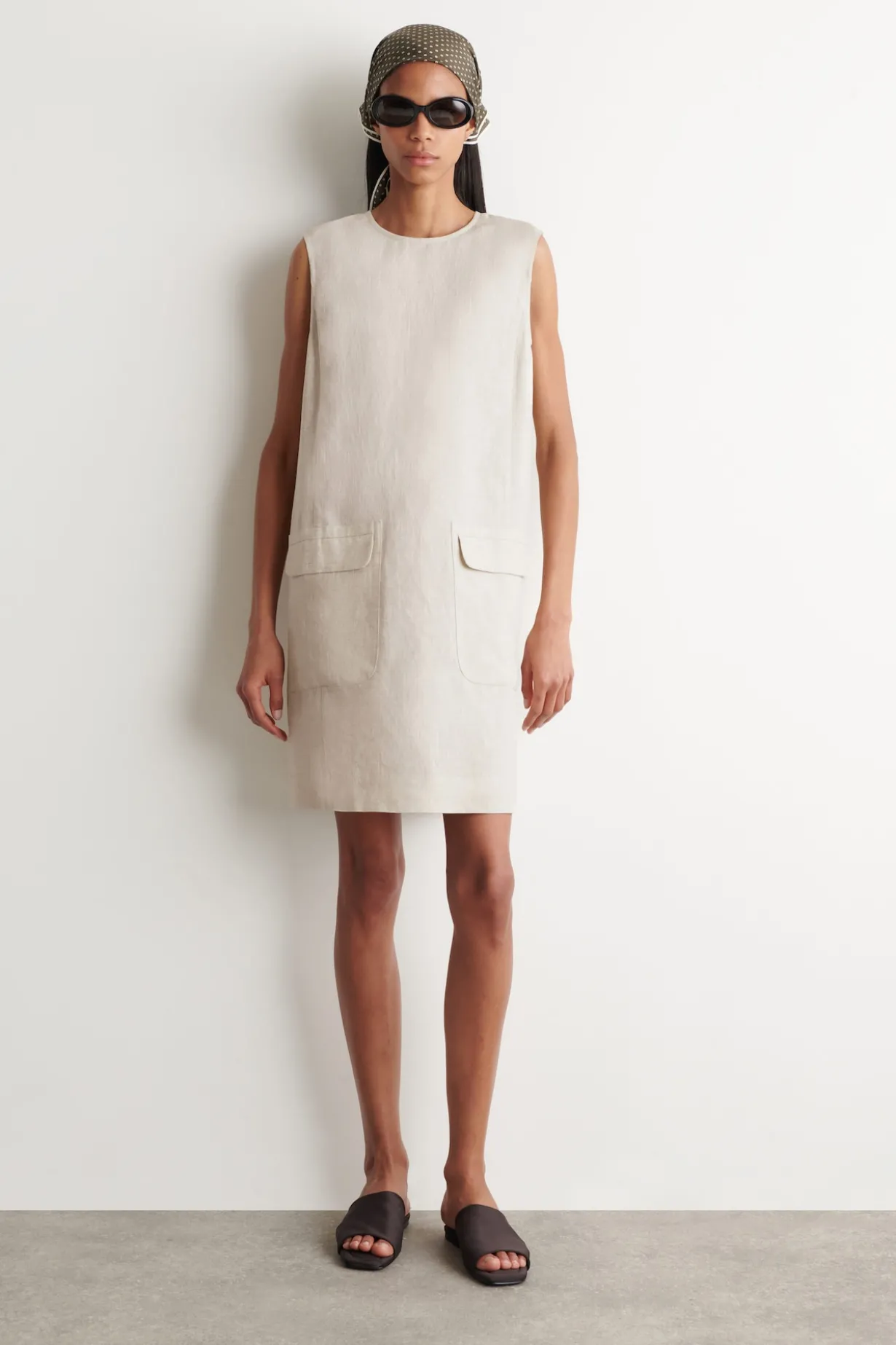 LINEN MINI SHIFT DRESS