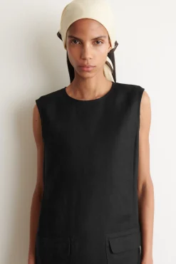 LINEN MINI SHIFT DRESS