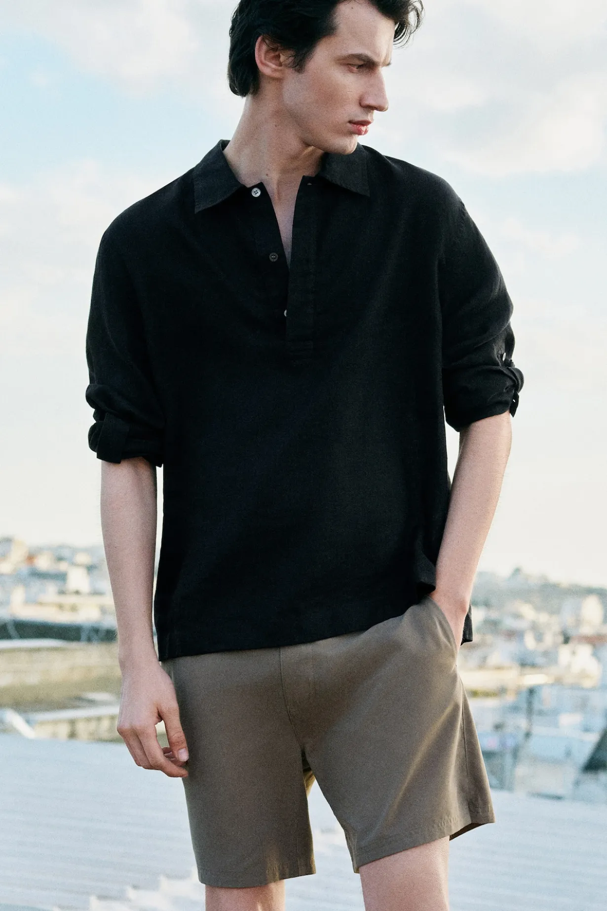 LINEN POPOVER SHIRT
