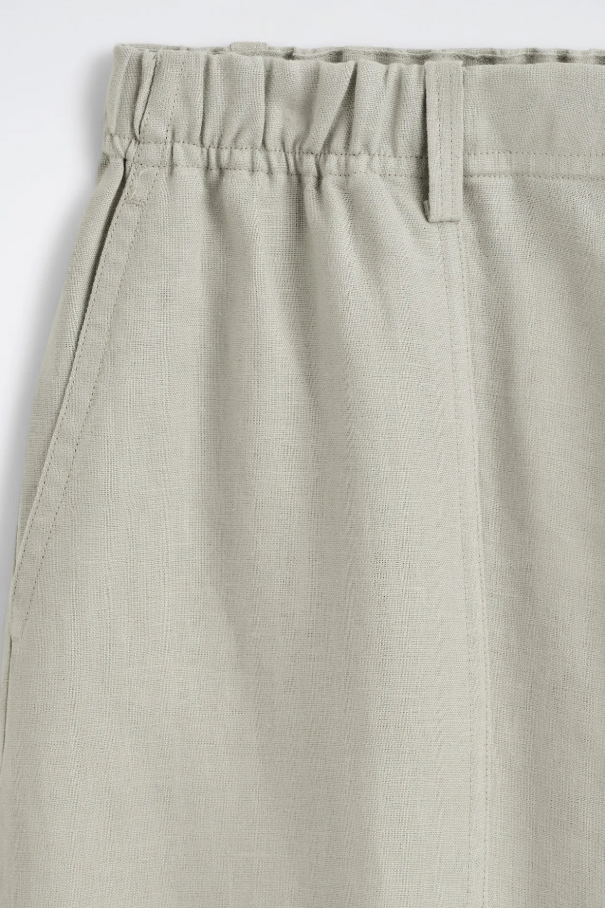LINEN RELAXED-FIT BARREL-LEG TROUSERS