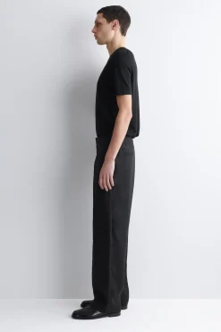 LINEN RELAXED-FIT STRAIGHT-LEG PANTS