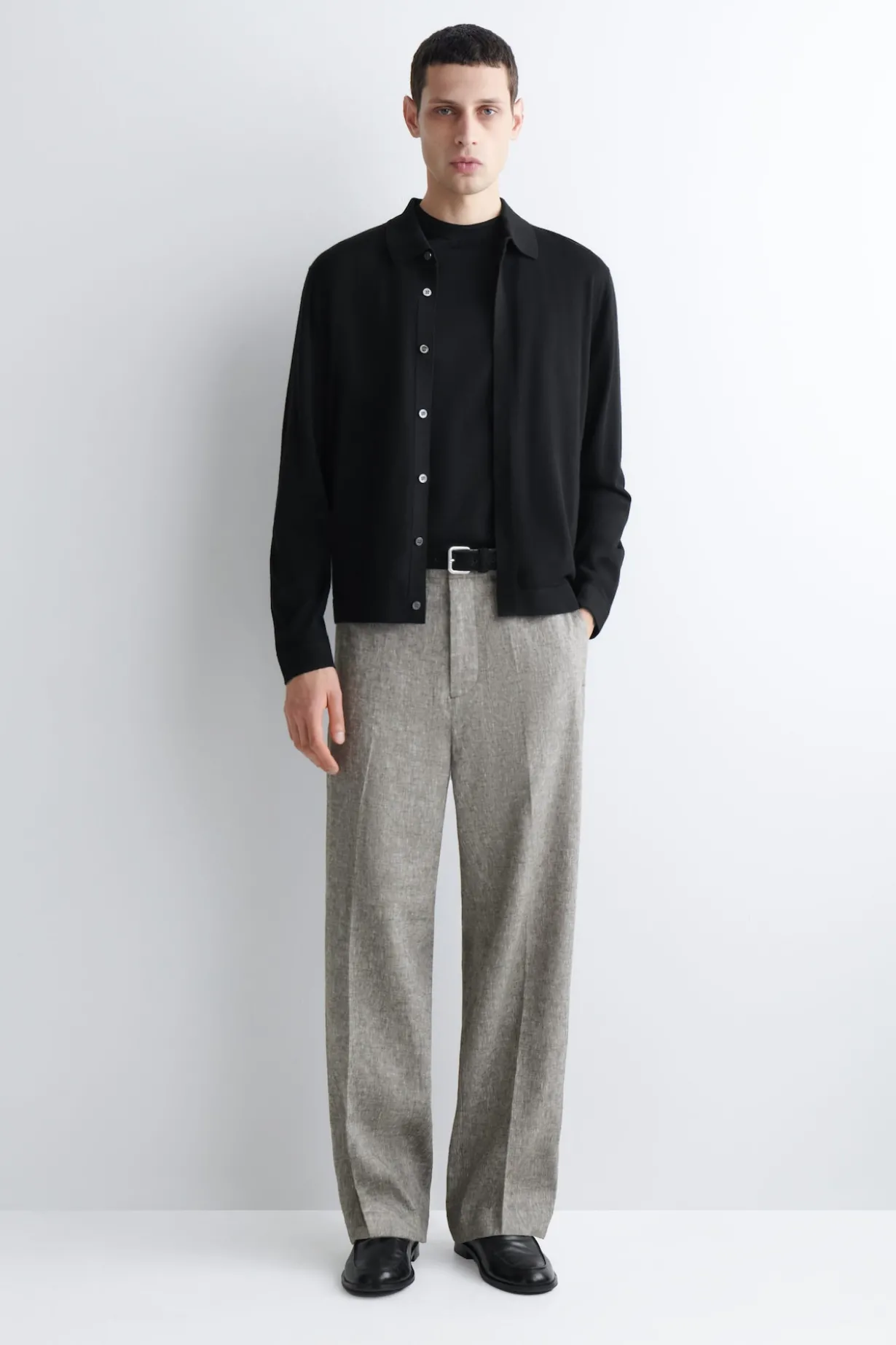 LINEN RELAXED-FIT STRAIGHT-LEG PANTS