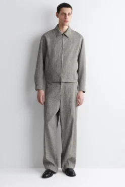 LINEN RELAXED-FIT STRAIGHT-LEG PANTS