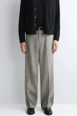 LINEN RELAXED-FIT STRAIGHT-LEG PANTS