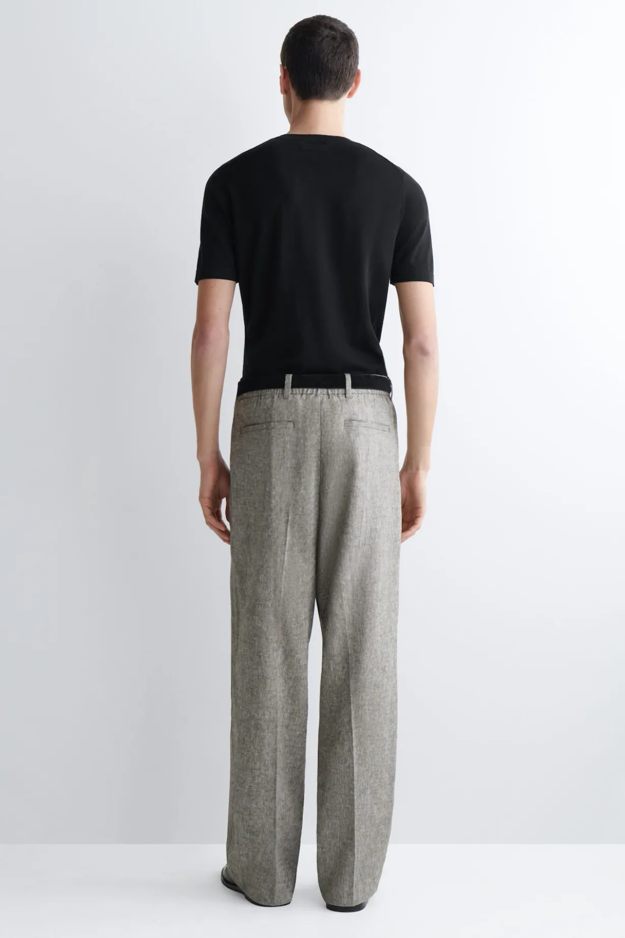 LINEN RELAXED-FIT STRAIGHT-LEG PANTS