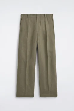 LINEN RELAXED-FIT STRAIGHT-LEG PANTS