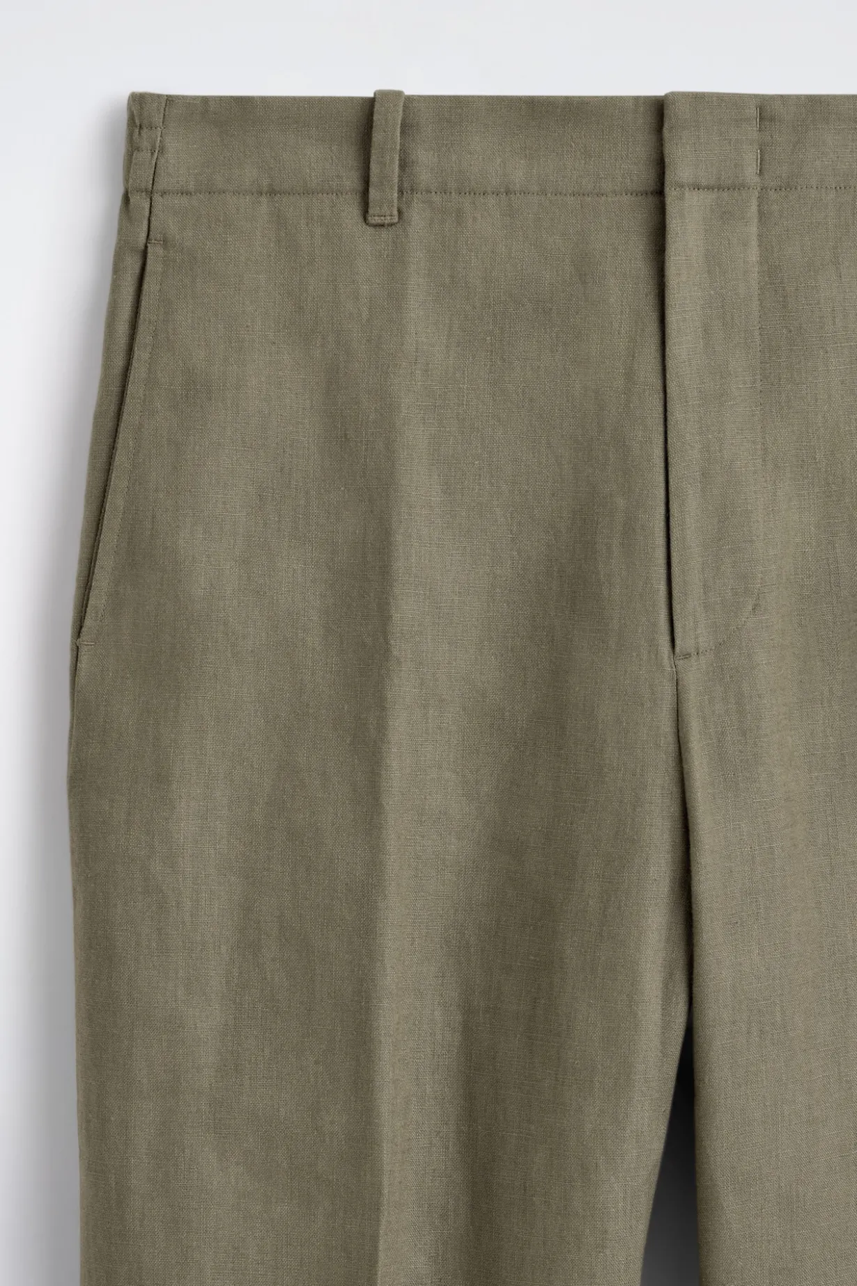 LINEN RELAXED-FIT STRAIGHT-LEG PANTS