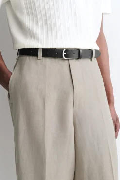 LINEN RELAXED-FIT STRAIGHT-LEG PANTS