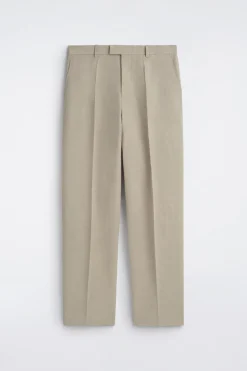 LINEN RELAXED-FIT STRAIGHT-LEG PANTS