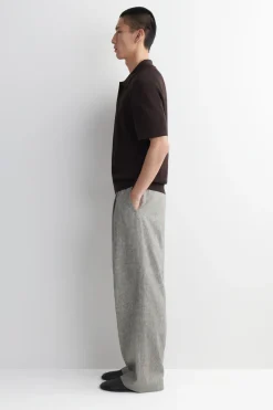 LINEN RELAXED-FIT WIDE-LEG PANTS