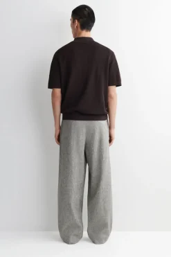 LINEN RELAXED-FIT WIDE-LEG PANTS