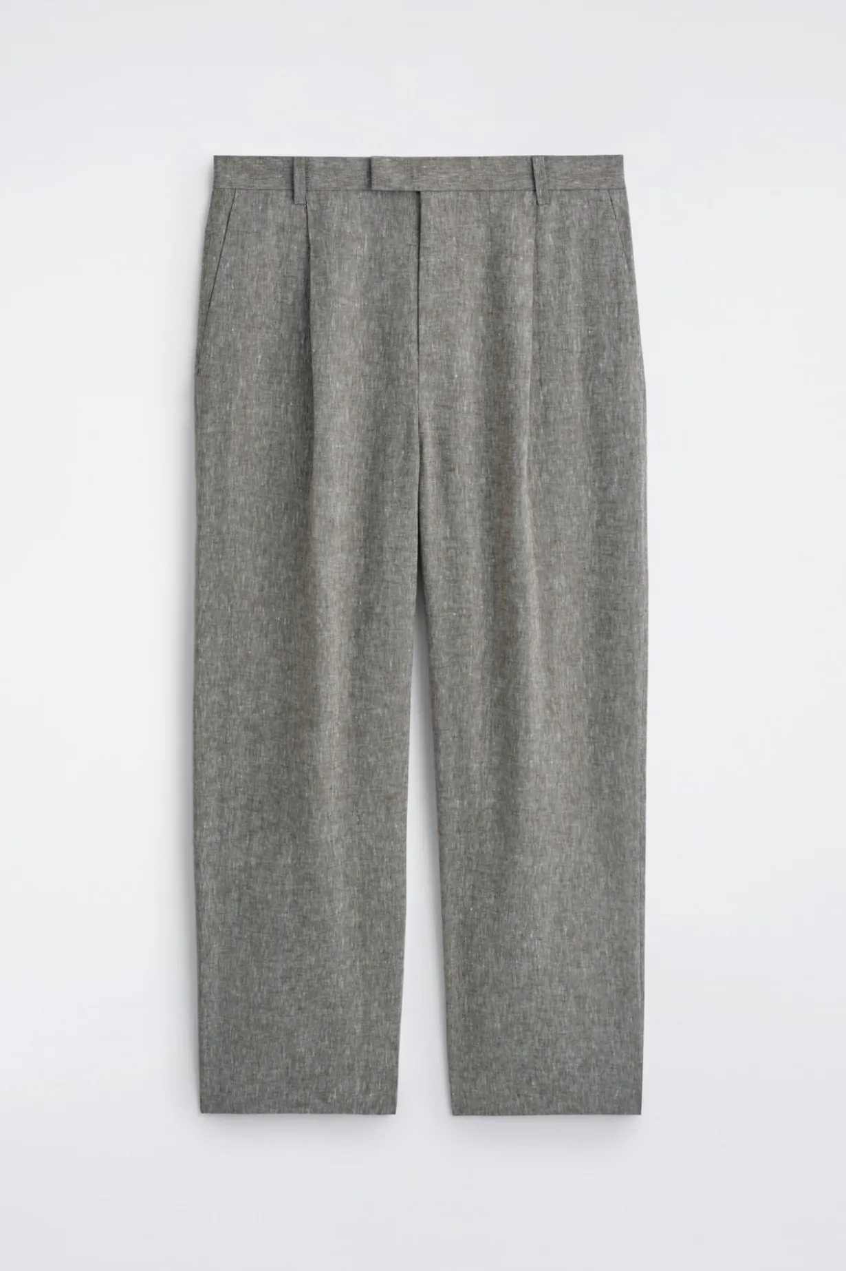 LINEN RELAXED-FIT WIDE-LEG PANTS