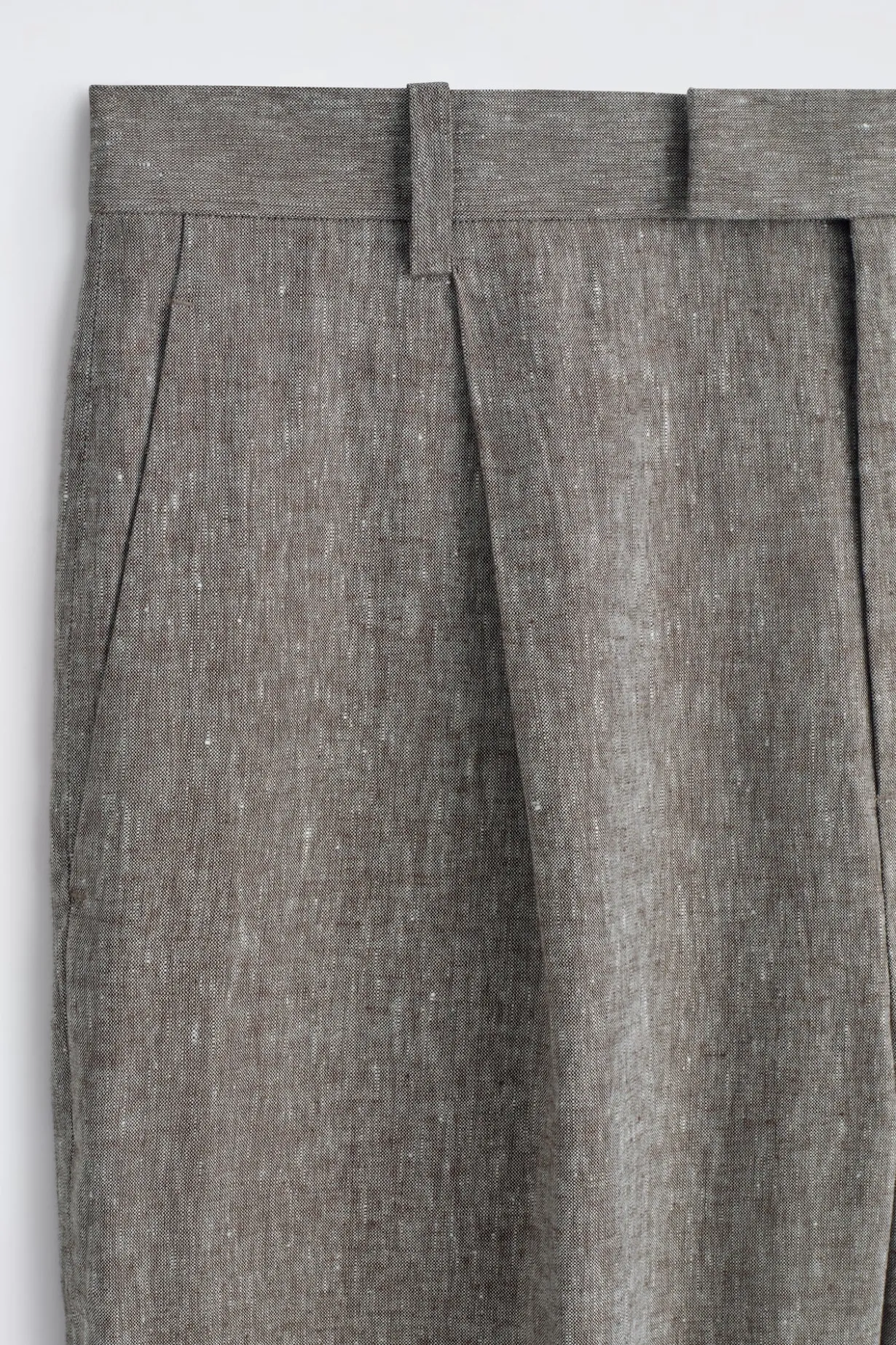 LINEN RELAXED-FIT WIDE-LEG PANTS