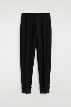 LINEN STRAIGHT-LEG PANTS