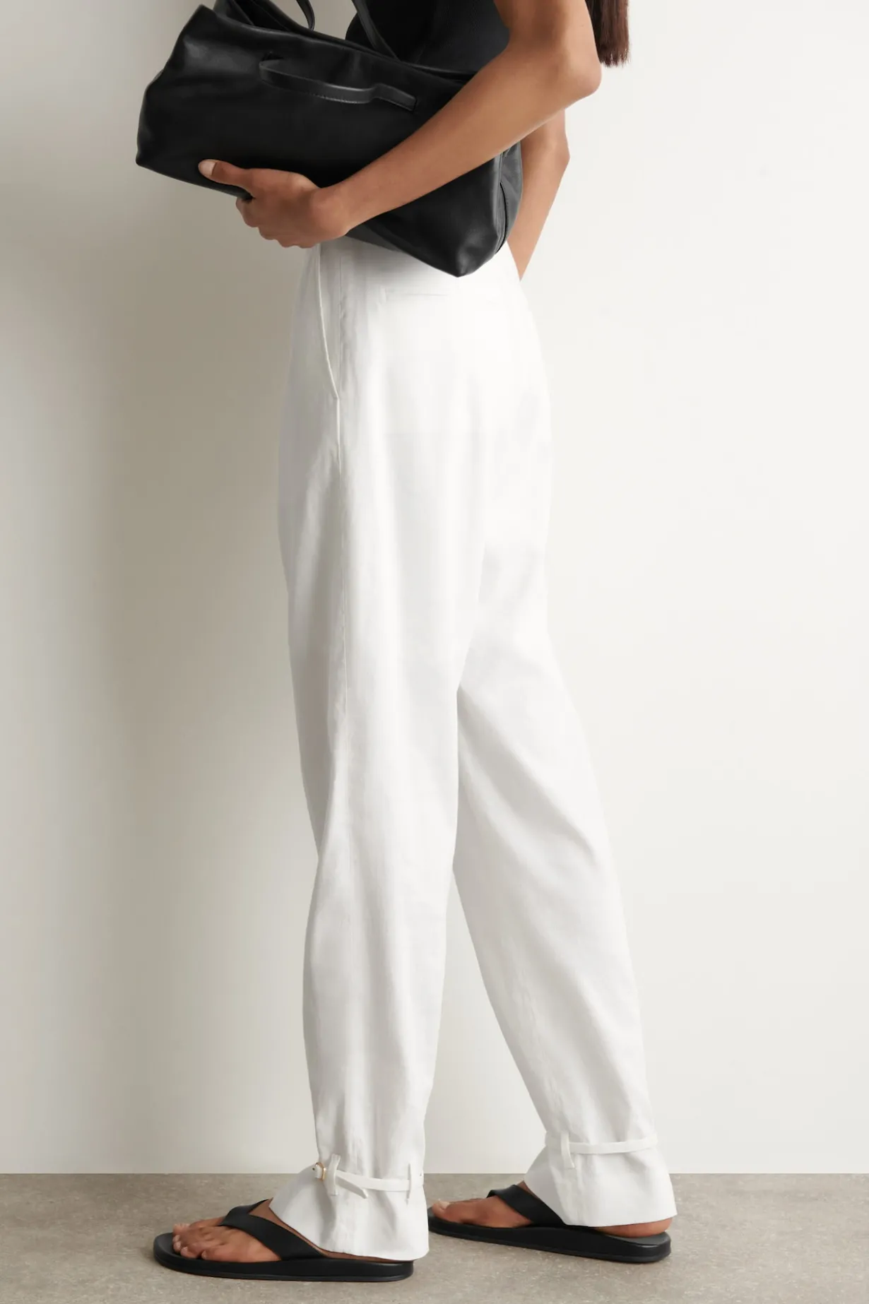 LINEN STRAIGHT-LEG PANTS